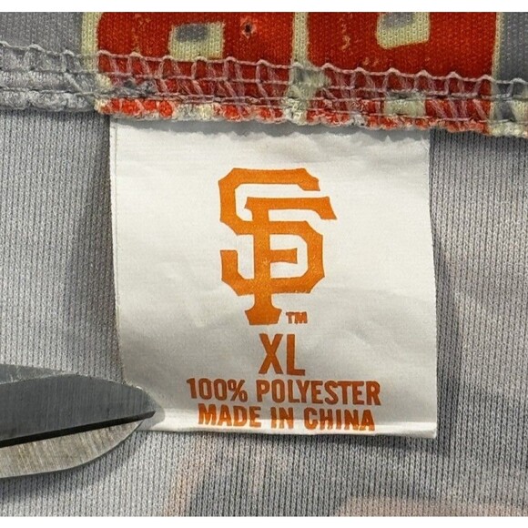 San Francisco Giants Mens Bobblehead Floral Hawaiian Shirt Sz XL Gray Big Head - Picture 15 of 15